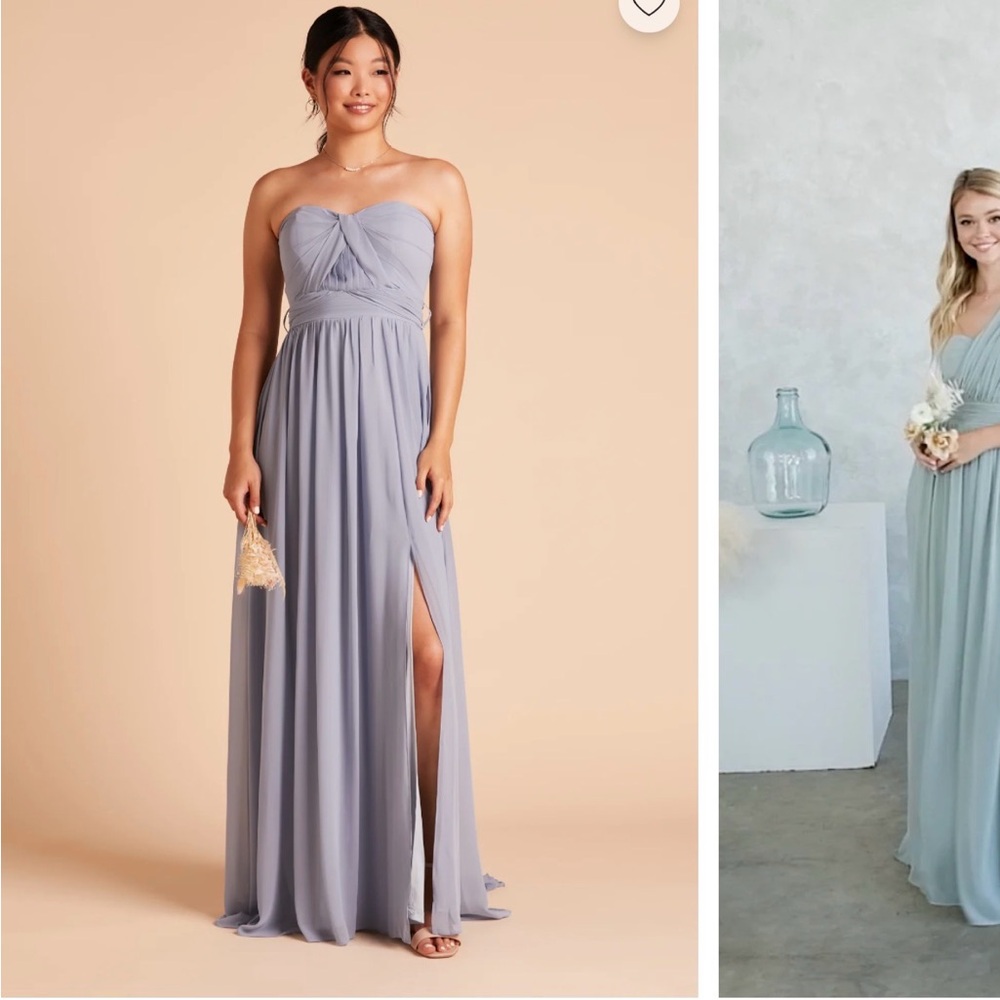 Strapless Lavender Gray Bridesmaid Maxi Dress